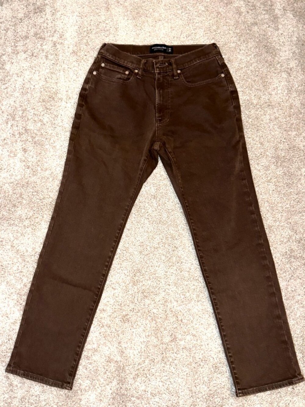 Abercrombie & Fitch Athletic Straight Jeans 28x30 Dark Brown New